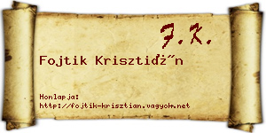 Fojtik Krisztián névjegykártya