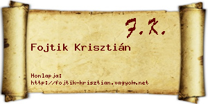 Fojtik Krisztián névjegykártya