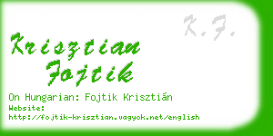 krisztian fojtik business card